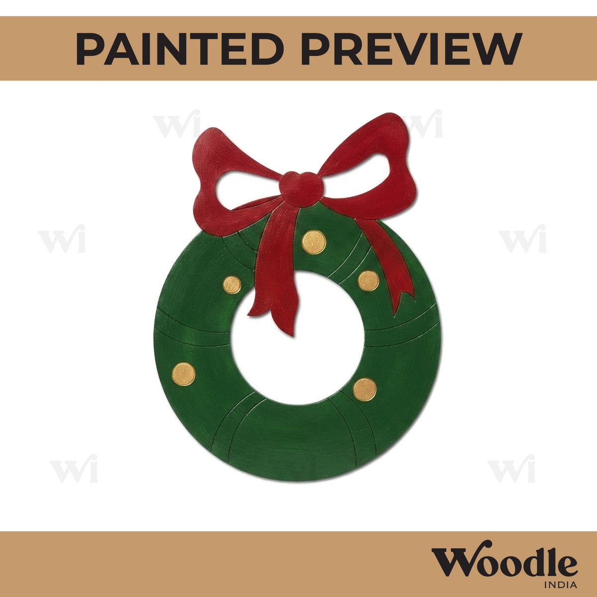 Christmas Wreath Pre Marked MDF Design 1