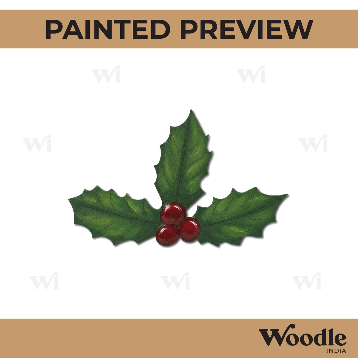 Christmas Holly Berries Pre Marked MDF Design 4