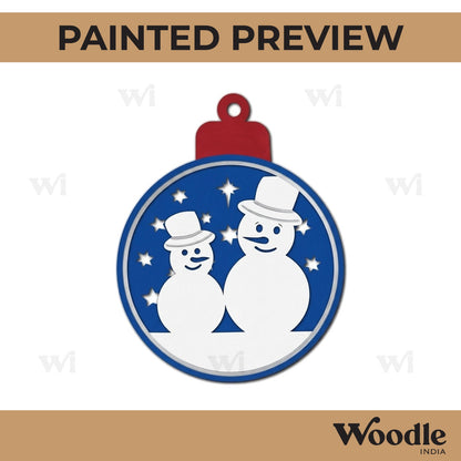 Christmas Snow Man Ornament Base MDF Design 1