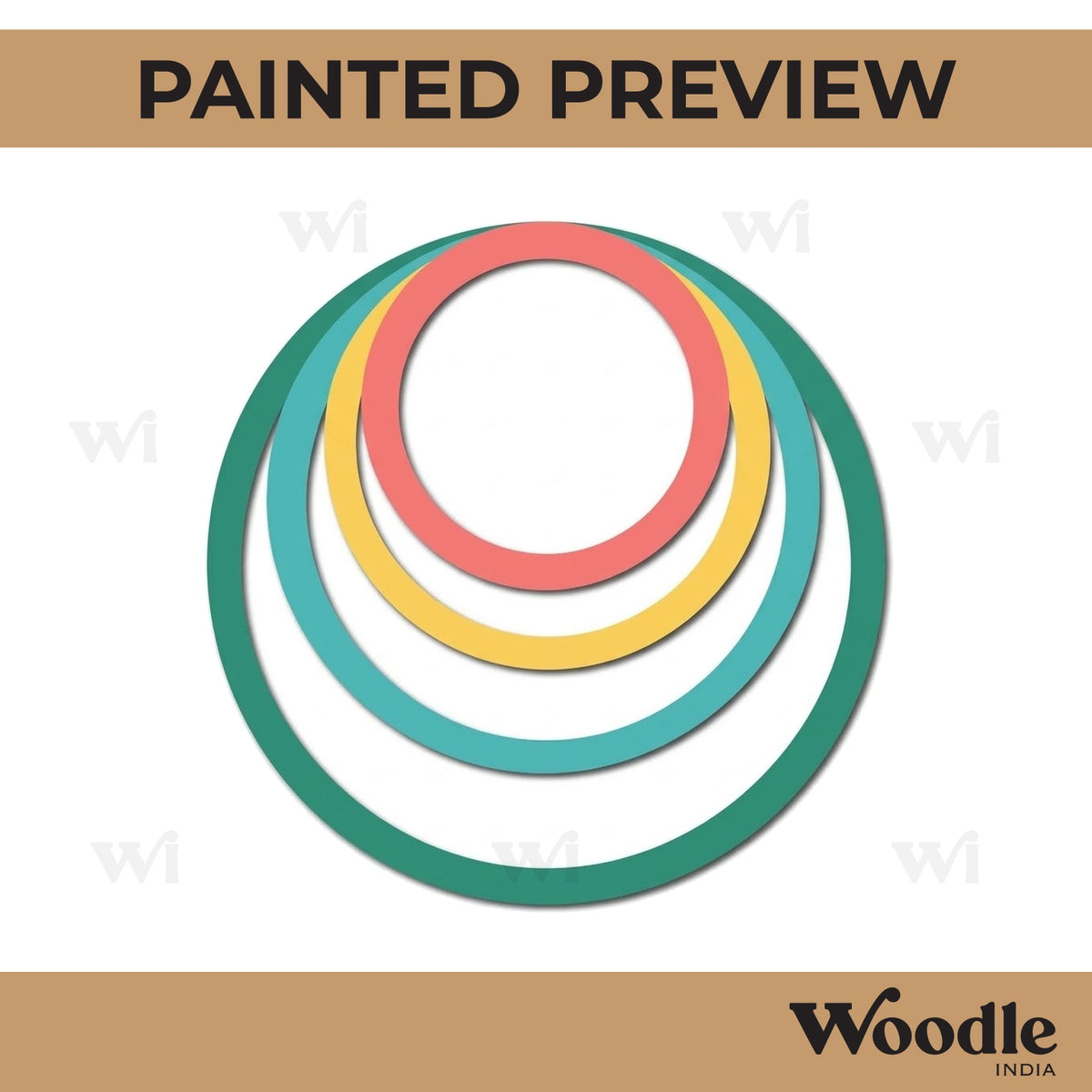 Circle Rings Cutout MDF Design 1