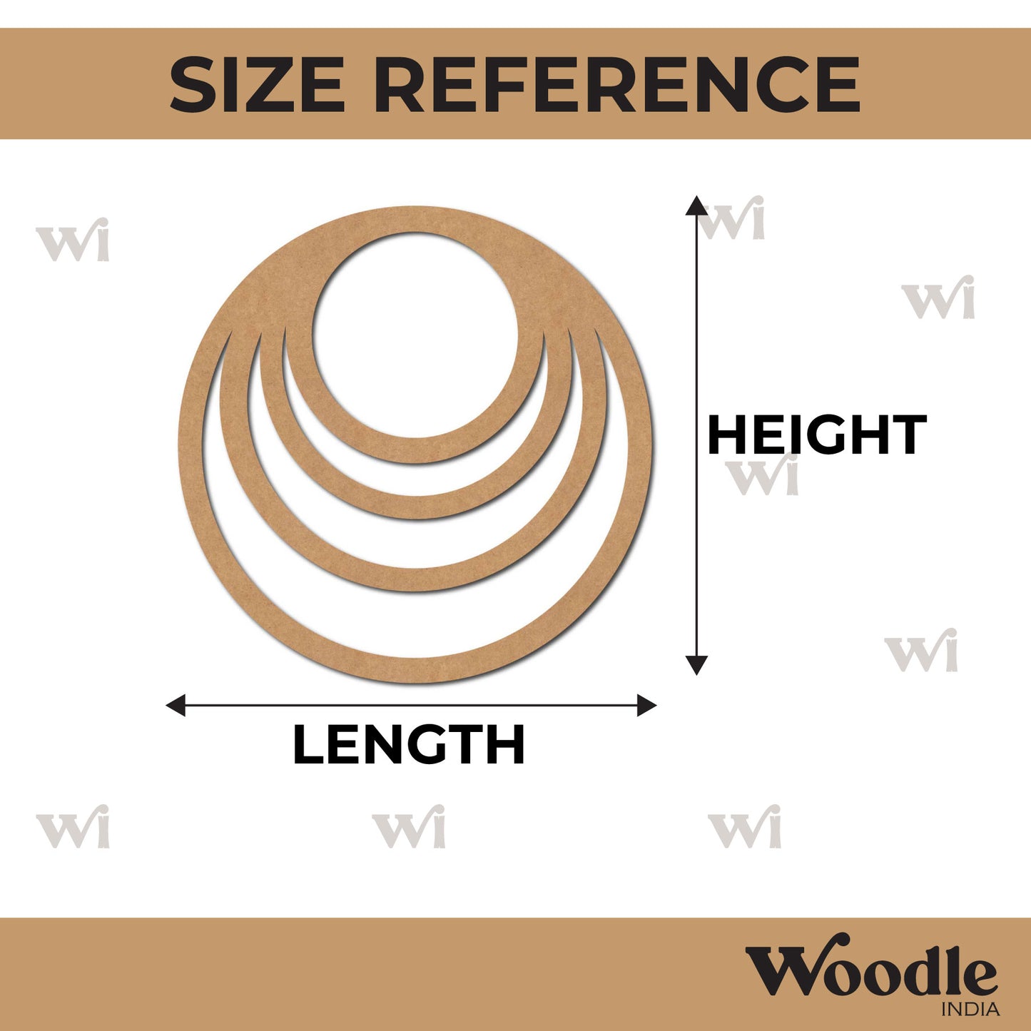 Circle Rings Cutout MDF Design 1
