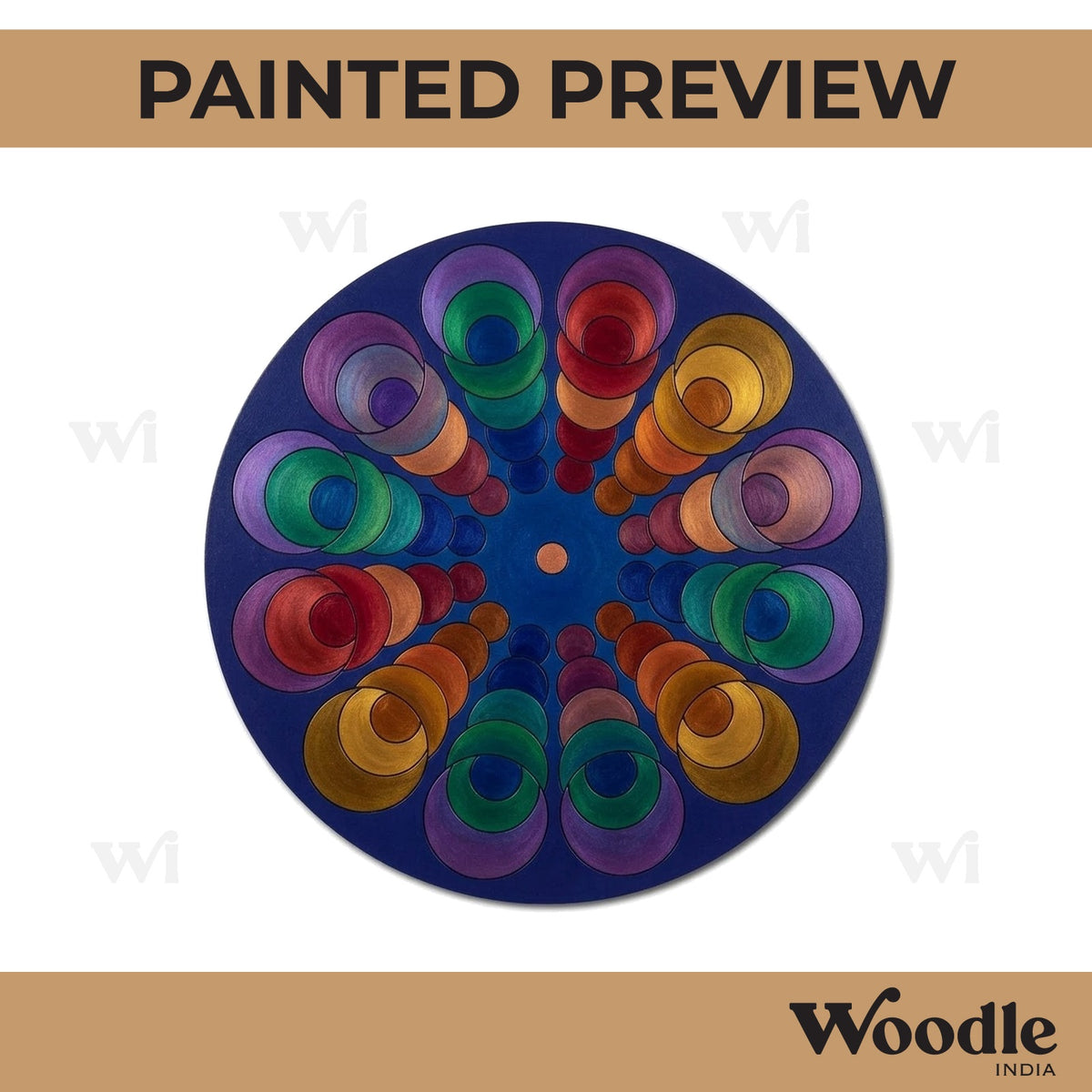 Circles Mandala Pre Marked Round MDF Design 1