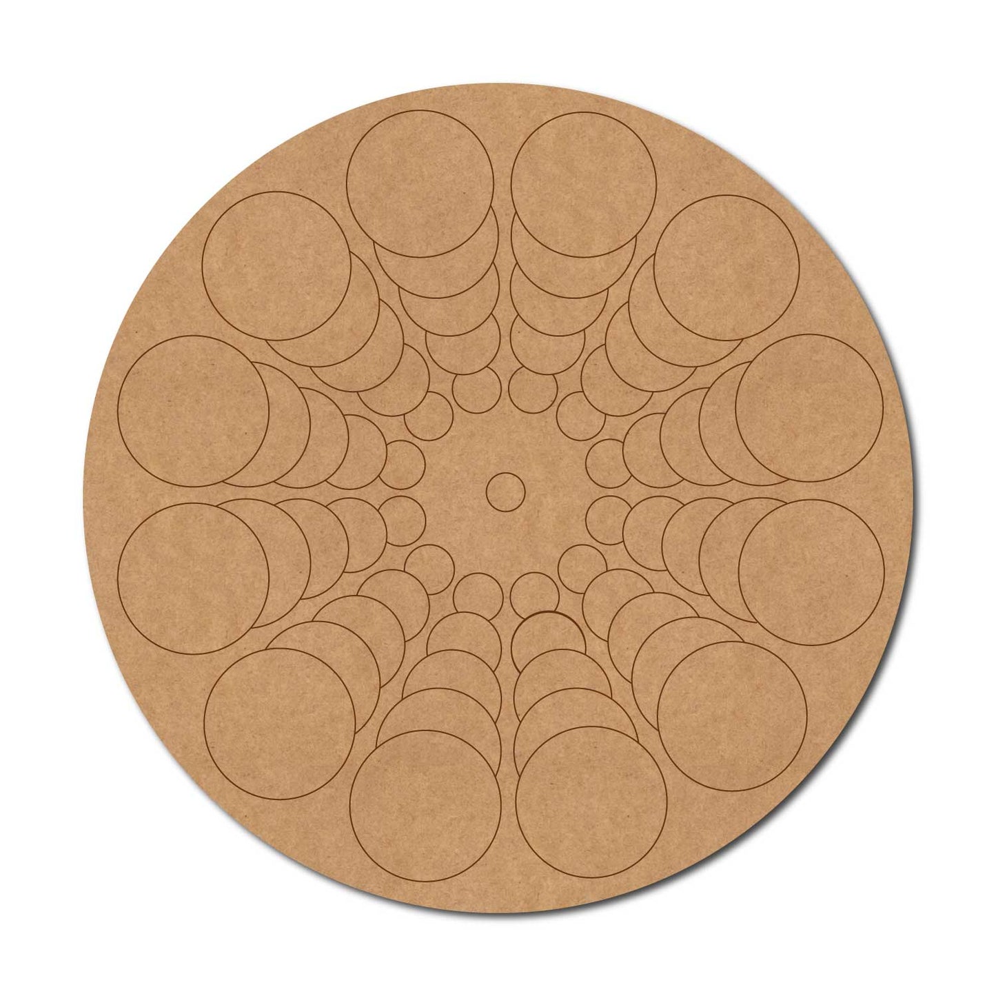 Circles Mandala Pre Marked Round MDF Design 1