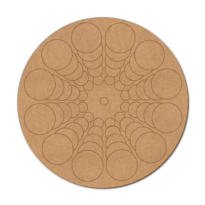 Circles Mandala Pre Marked Round MDF Design 1