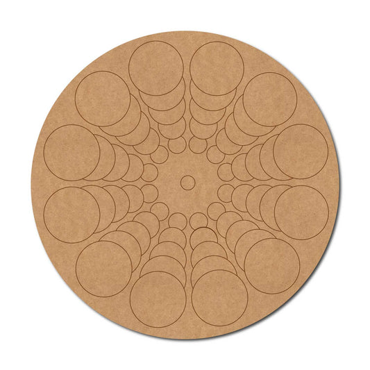 Circles Mandala Pre Marked Round MDF Design 1