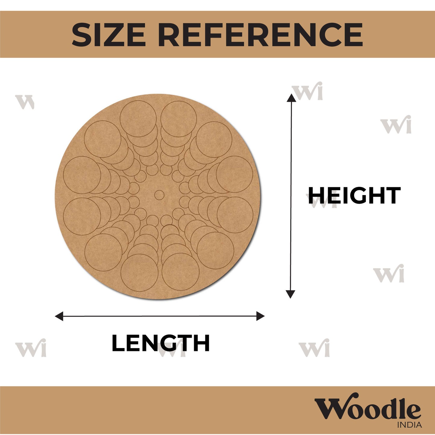 Circles Mandala Pre Marked Round MDF Design 1