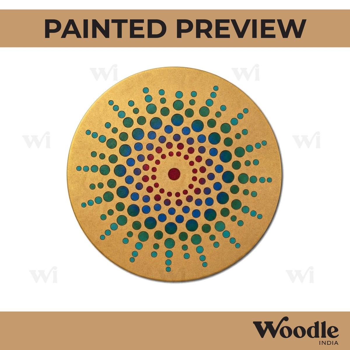 Circles Mandala Pre Marked Round MDF Design 2