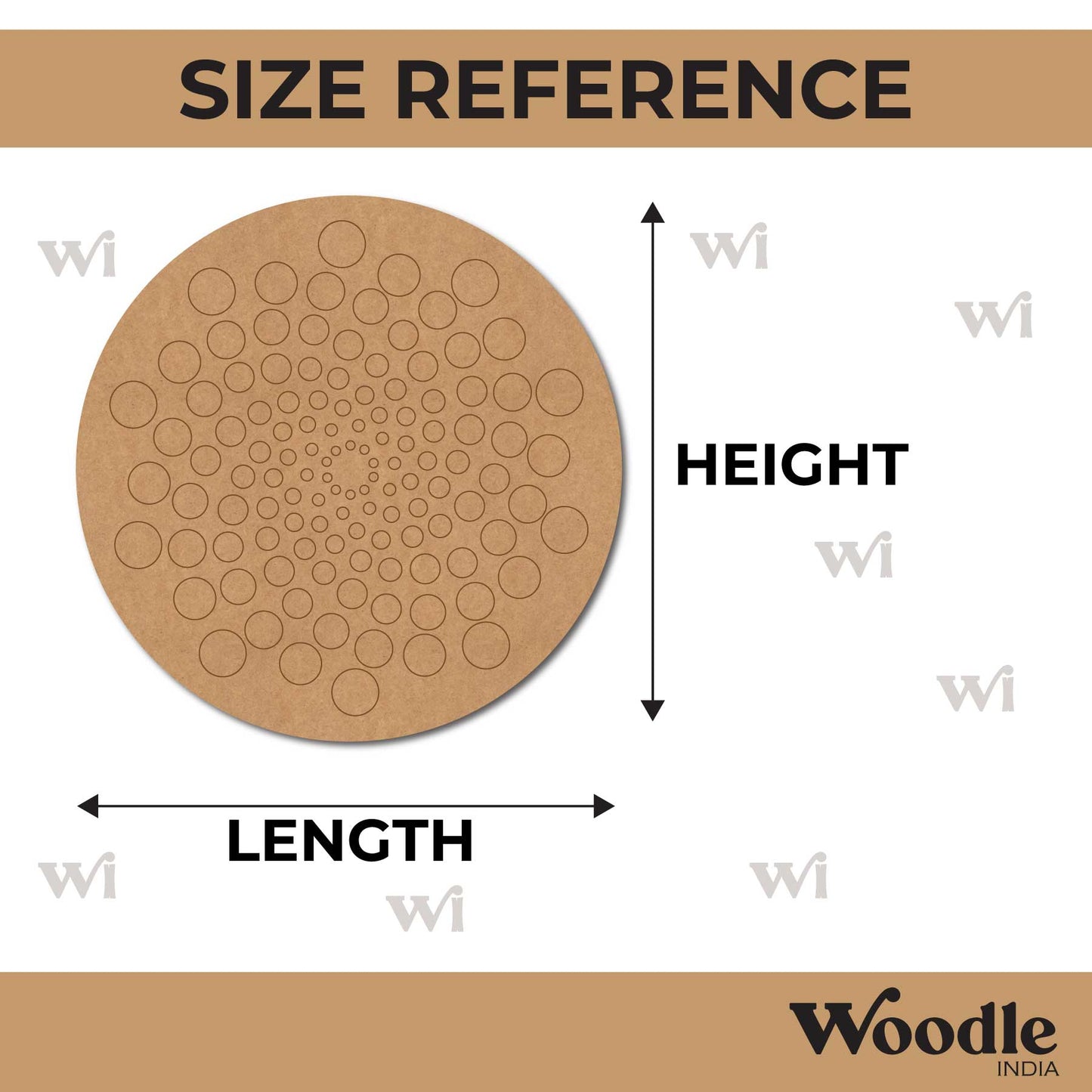 Circles Mandala Pre Marked Round MDF Design 3