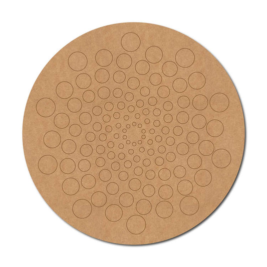 Circles Mandala Pre Marked Round MDF Design 3