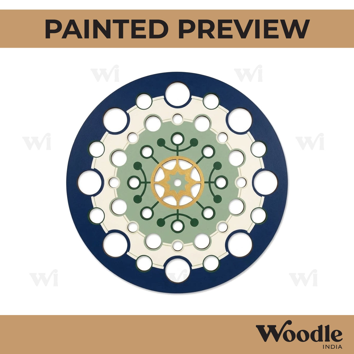 Circles Mandala Pre Marked Round MDF Design 4
