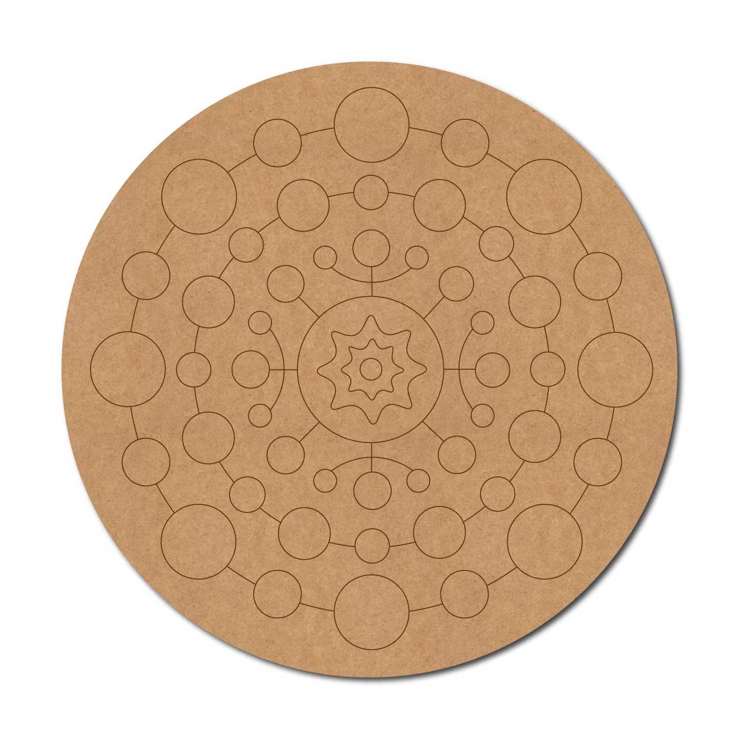 Circles Mandala Pre Marked Round MDF Design 4