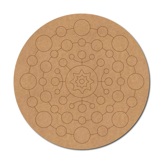 Circles Mandala Pre Marked Round MDF Design 4