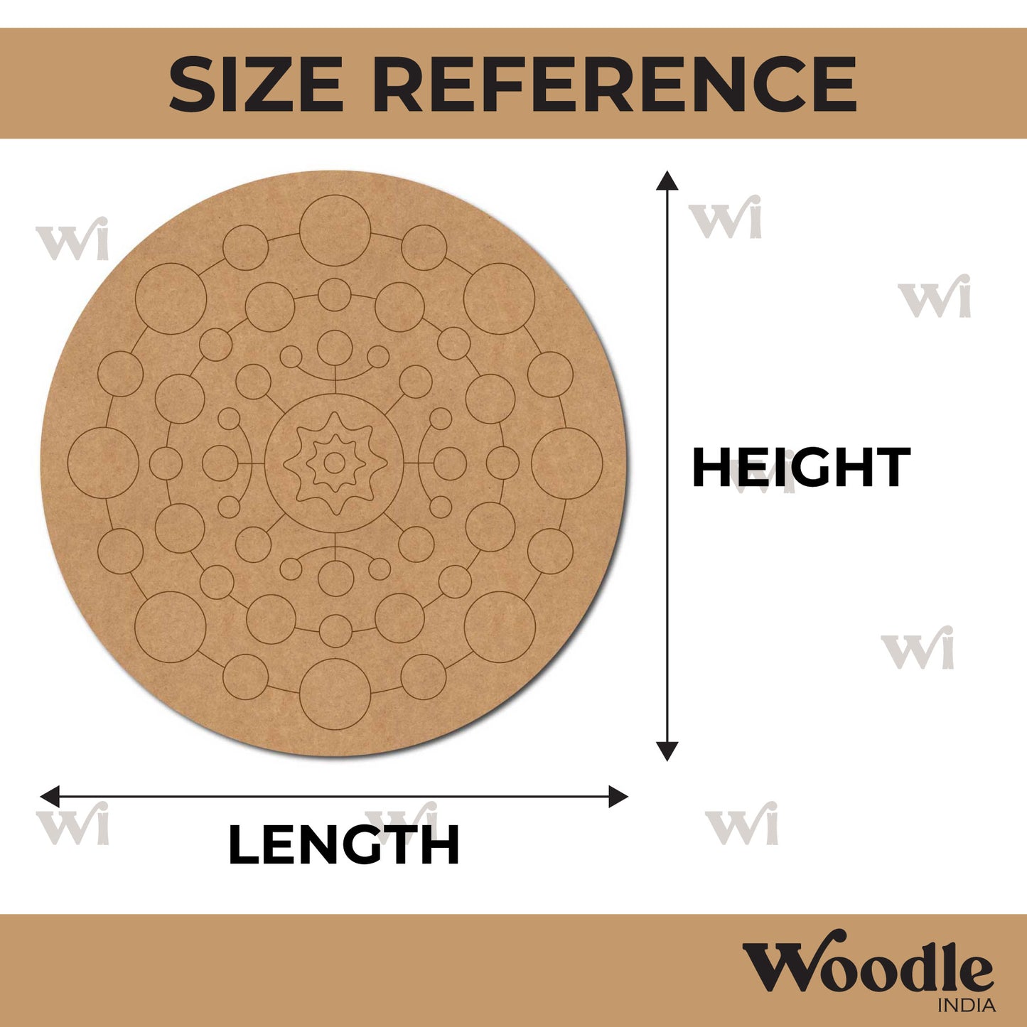 Circles Mandala Pre Marked Round MDF Design 4