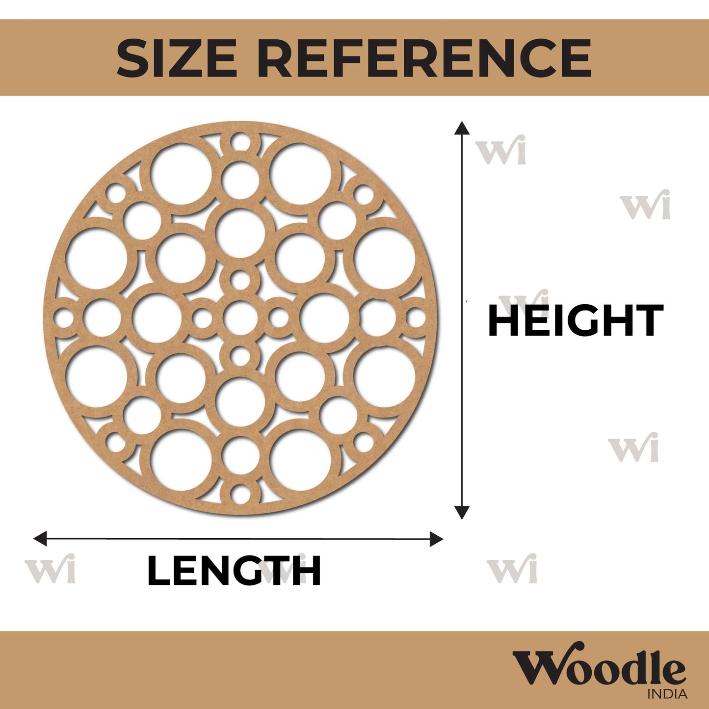 Circles Mandala Round Cutout MDF Design 1