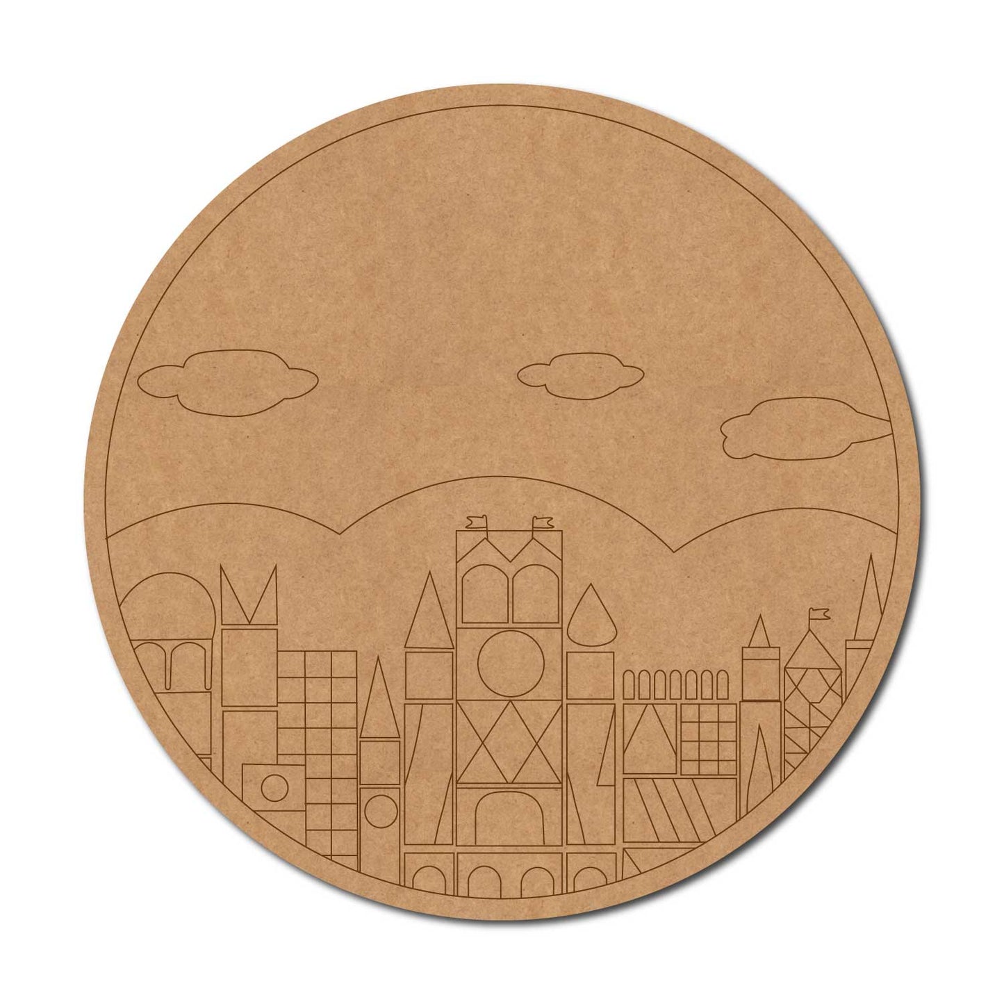 City View Pre Marked Round MDF Design 1