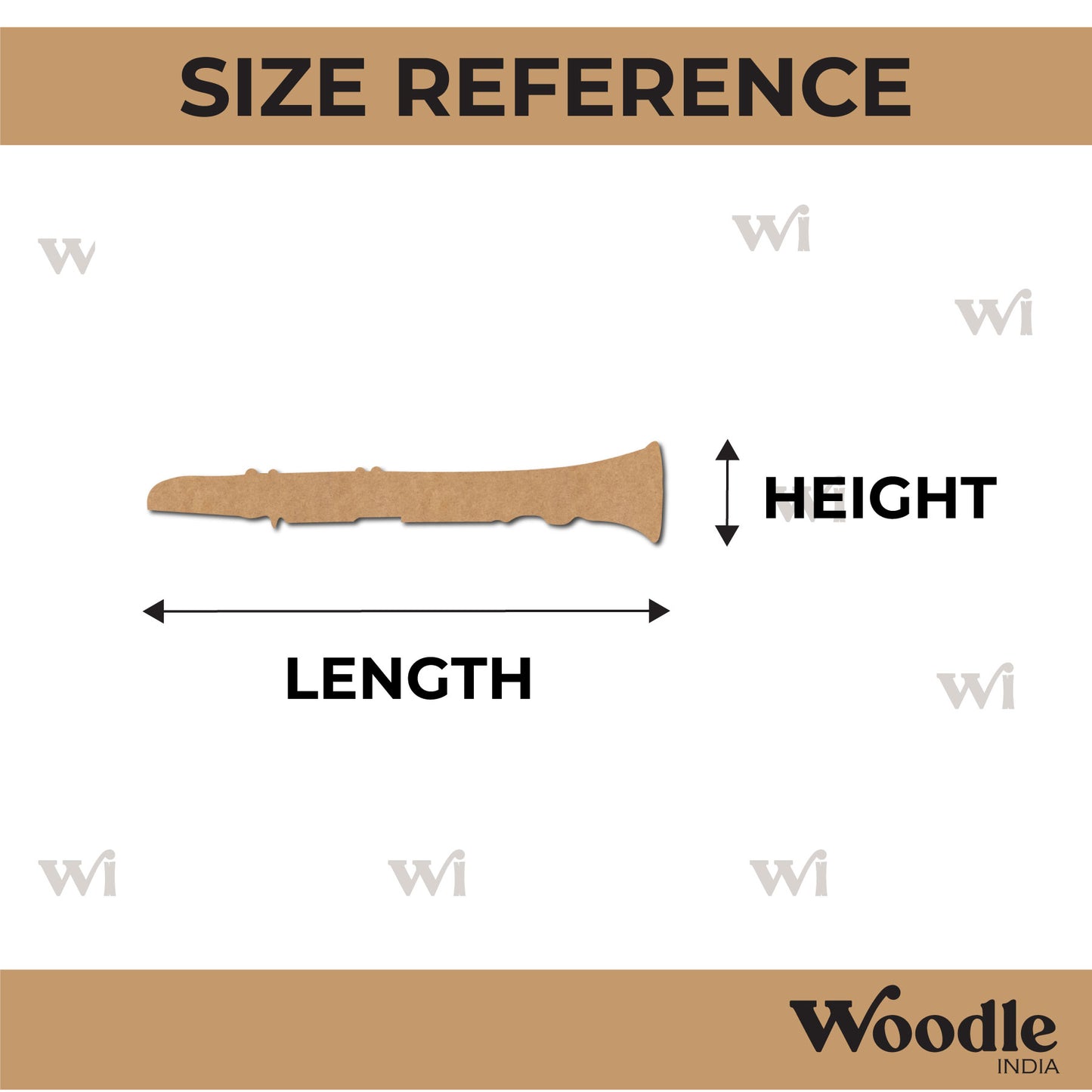 Clarinet Music Instrument Cutout MDF Design 1