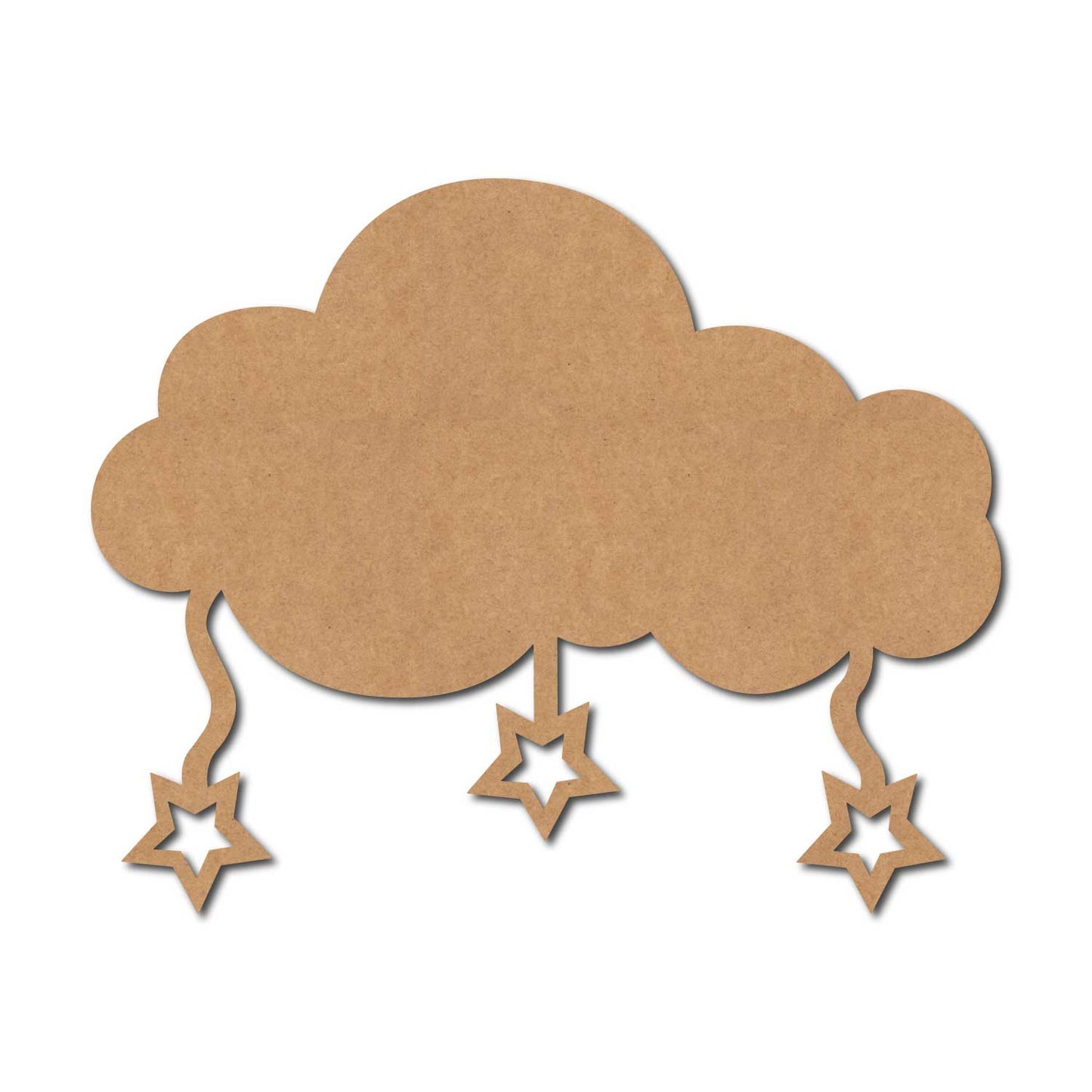 Cloud Stars Cutout MDF Design 1