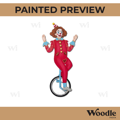 Clown On Unicycle Pre Marked MDF Design 1