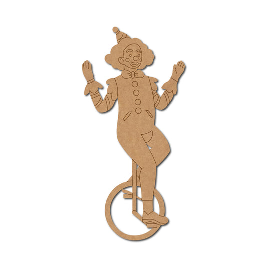 Clown On Unicycle Pre Marked MDF Design 1