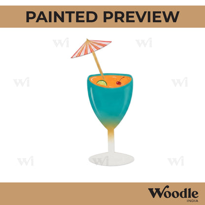 Cocktail Glass Cutout MDF Design 1