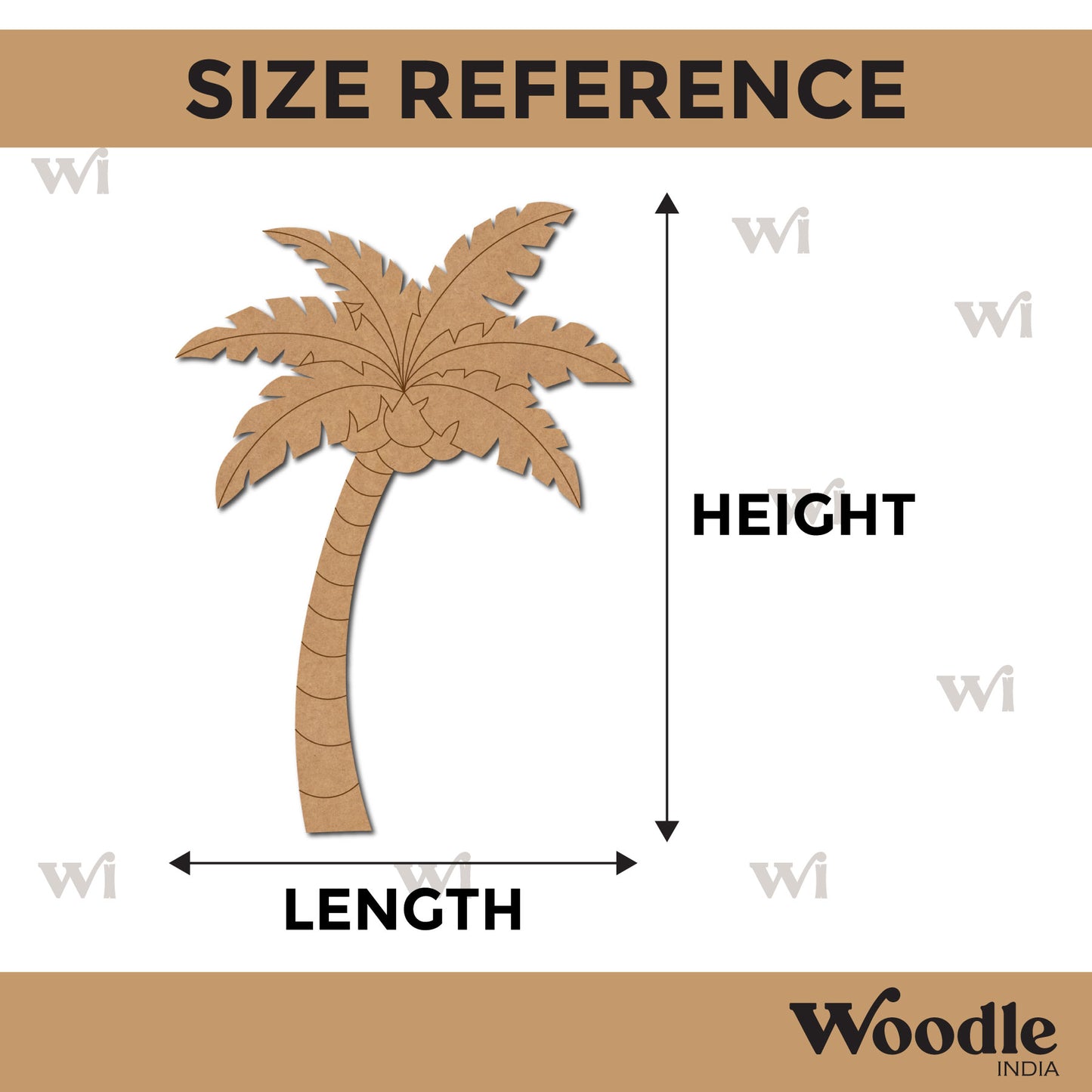 Coconut Tree Pre Marked MDF Design 1