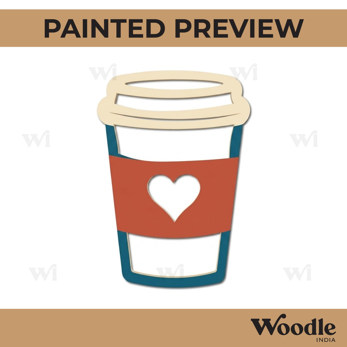 Coffee Cup Cutout MDF Design 1