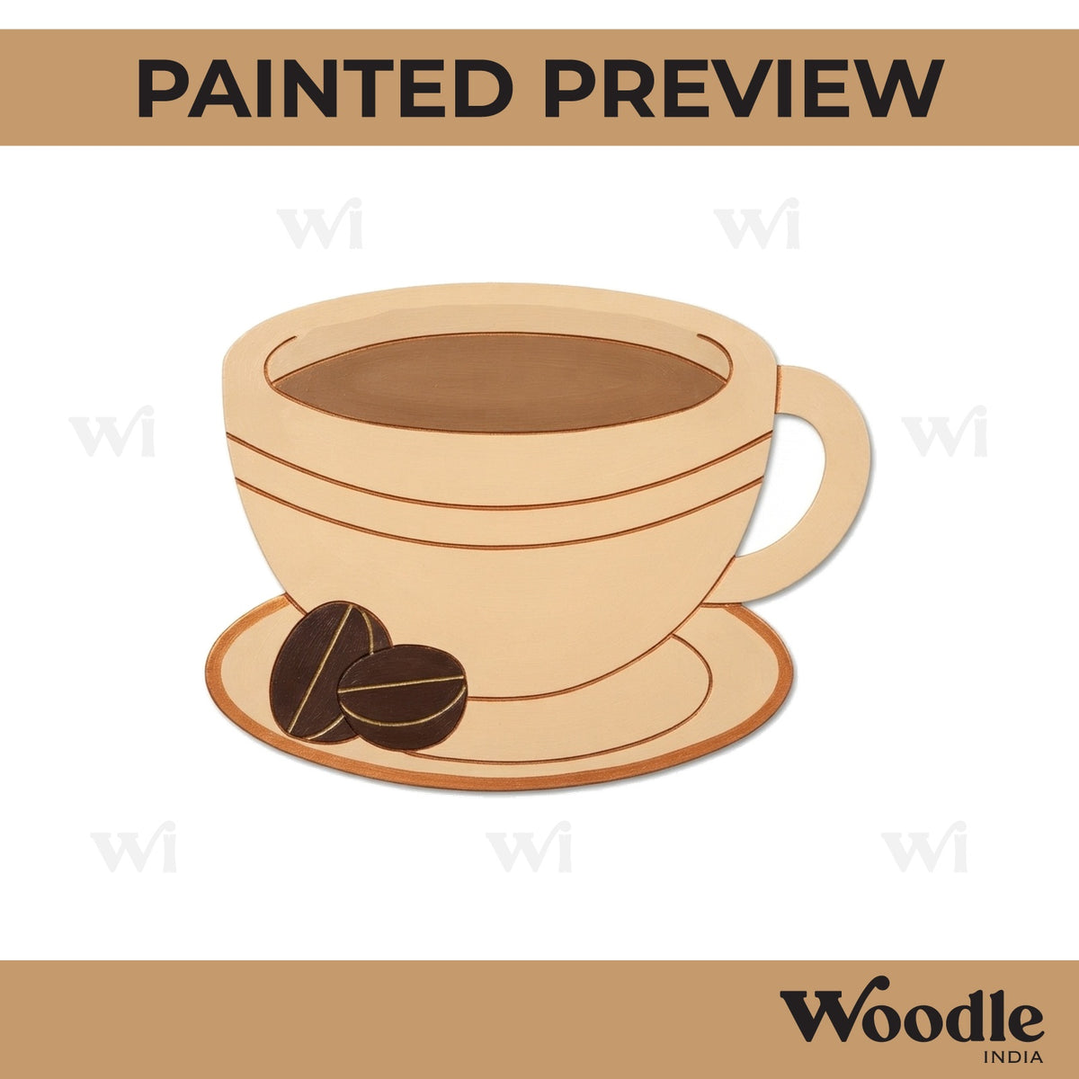 Coffee Cup Pre Marked MDF Design 1