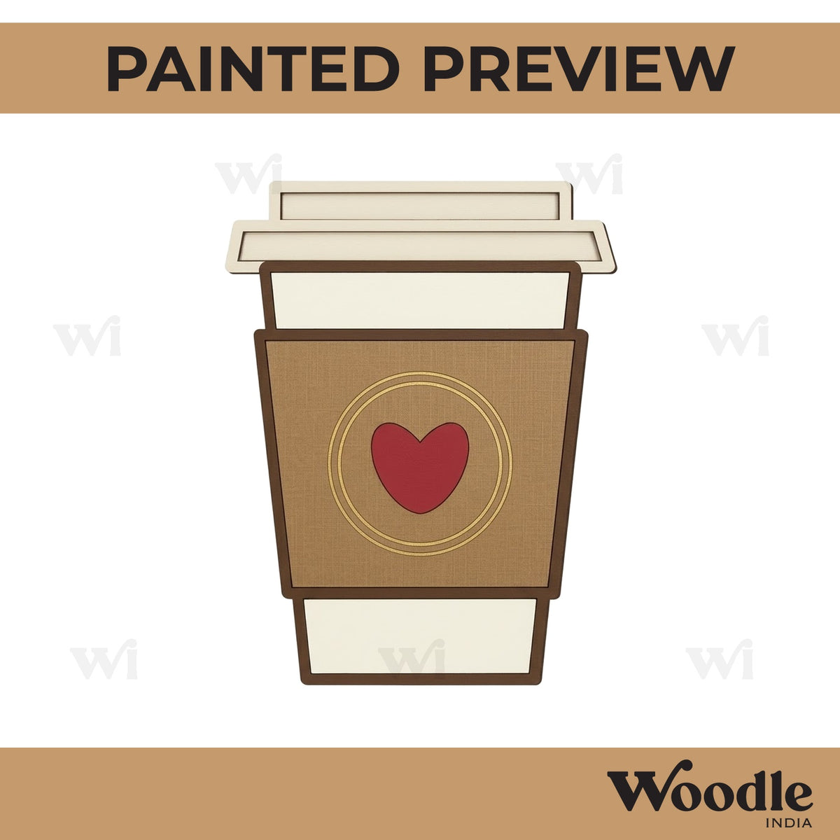 Coffee Cup Pre Marked MDF Design 2