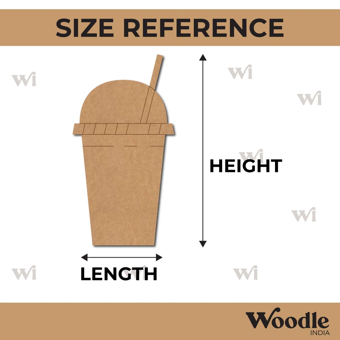 Cold Drink Cup With Straw Pre Marked MDF Design 1