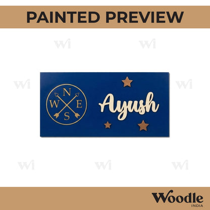 Compass Kids Nameplate MDF Design 1