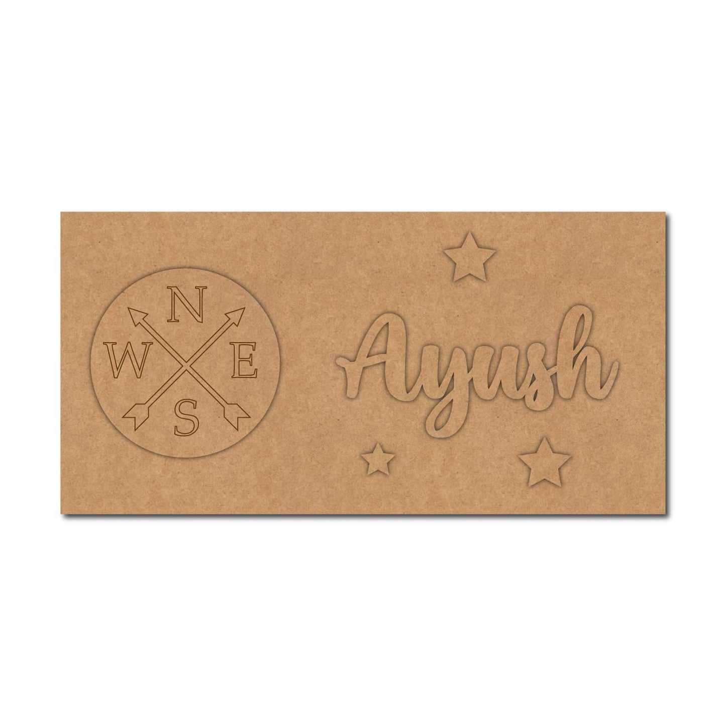 Compass Kids Nameplate MDF Design 1