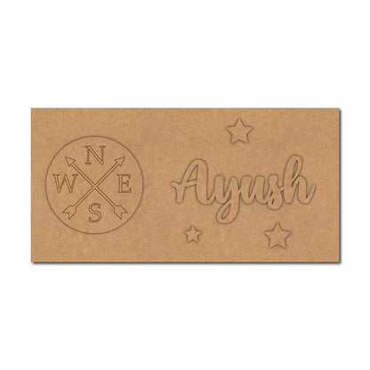 Compass Kids Nameplate MDF Design 1