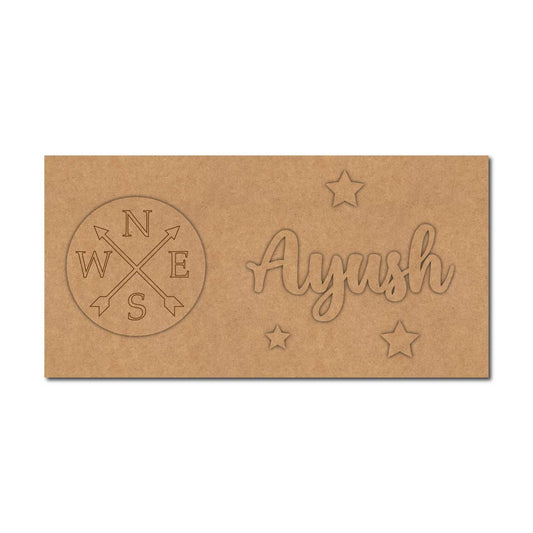 Compass Kids Nameplate MDF Design 1