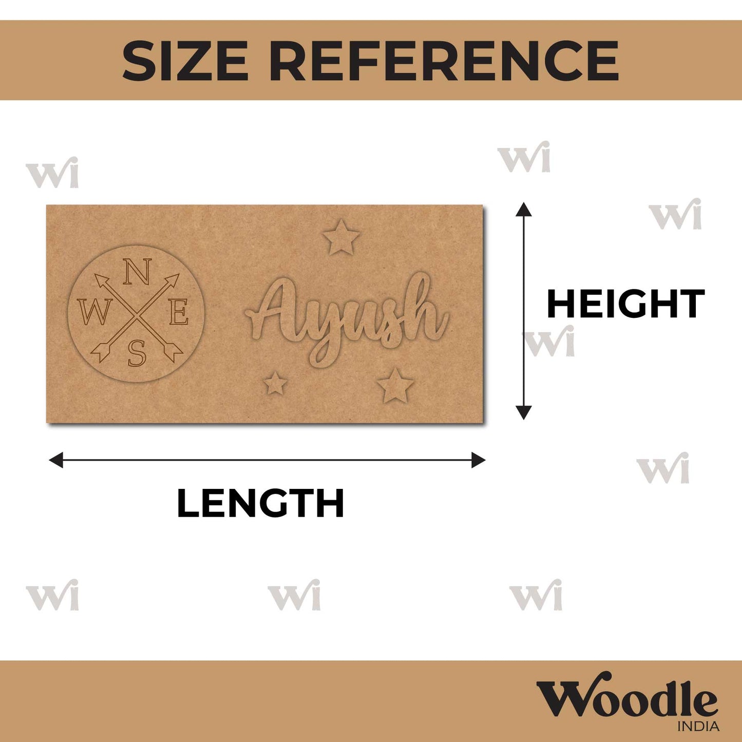 Compass Kids Nameplate MDF Design 1