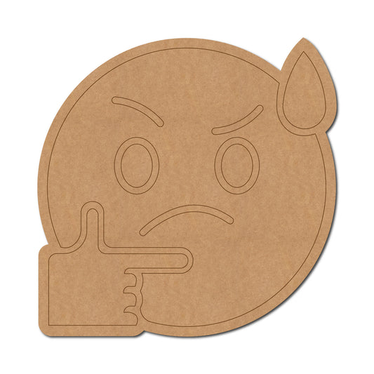 Confused Face Emoji Pre Marked MDF Design 1