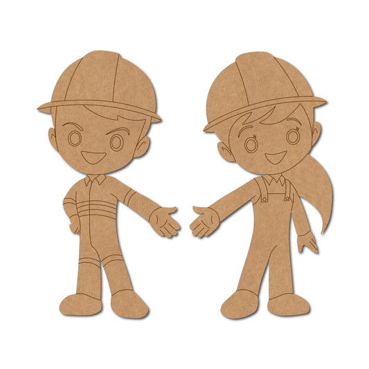 Construction Couple Pre Marked MDF Design 1