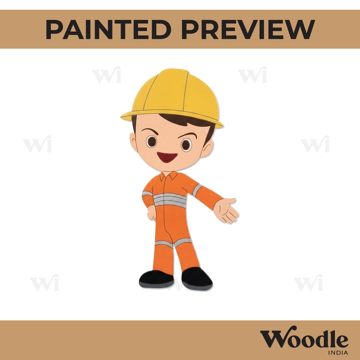 Construction Man Pre Marked MDF Design 1