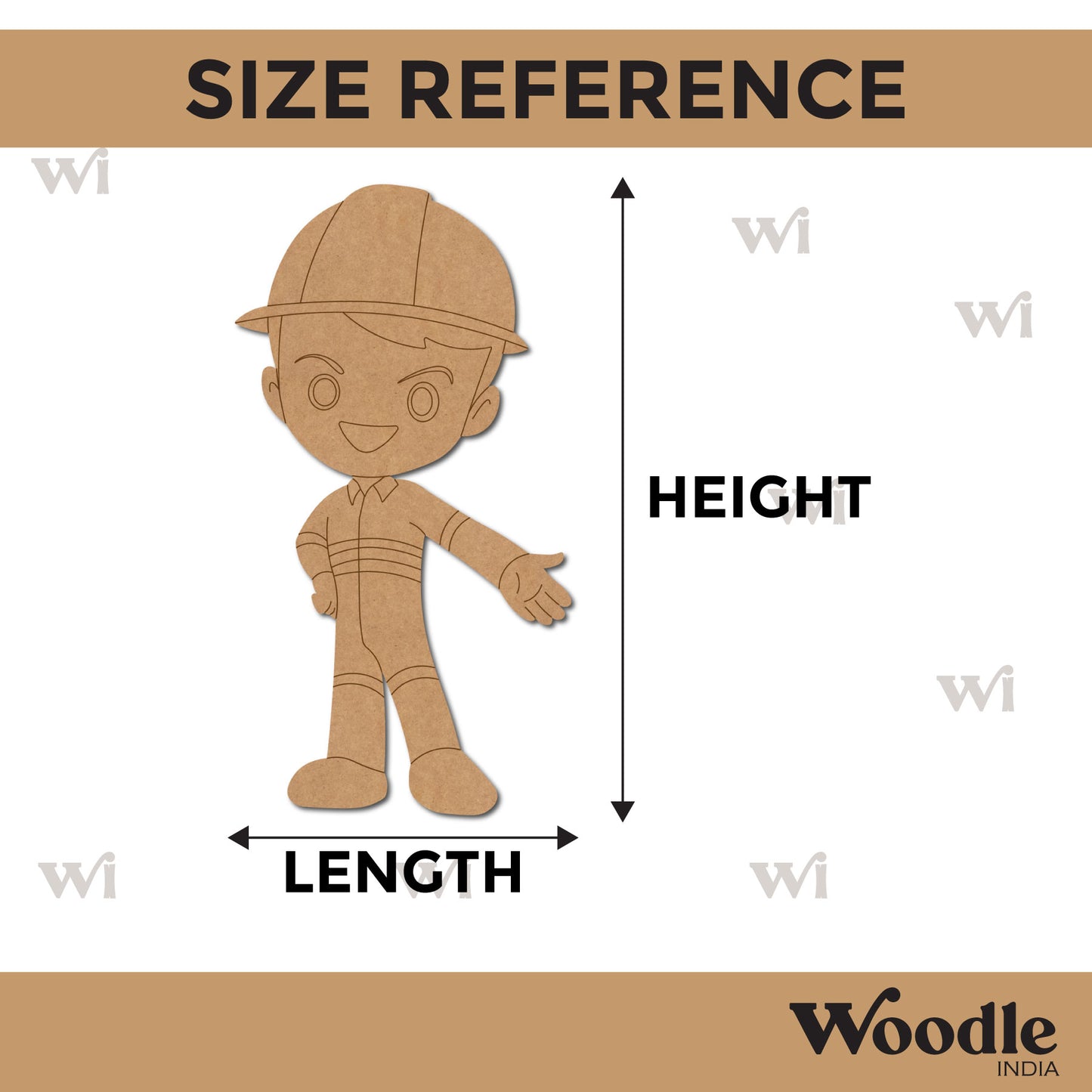 Construction Man Pre Marked MDF Design 1