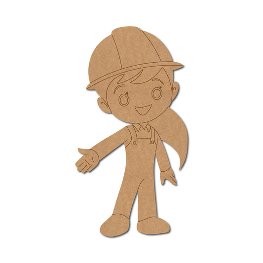 Construction Woman Pre Marked MDF Design 1