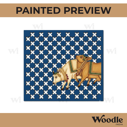 Contemporary Pichwai Cow Pre Marked Base MDF Design 1