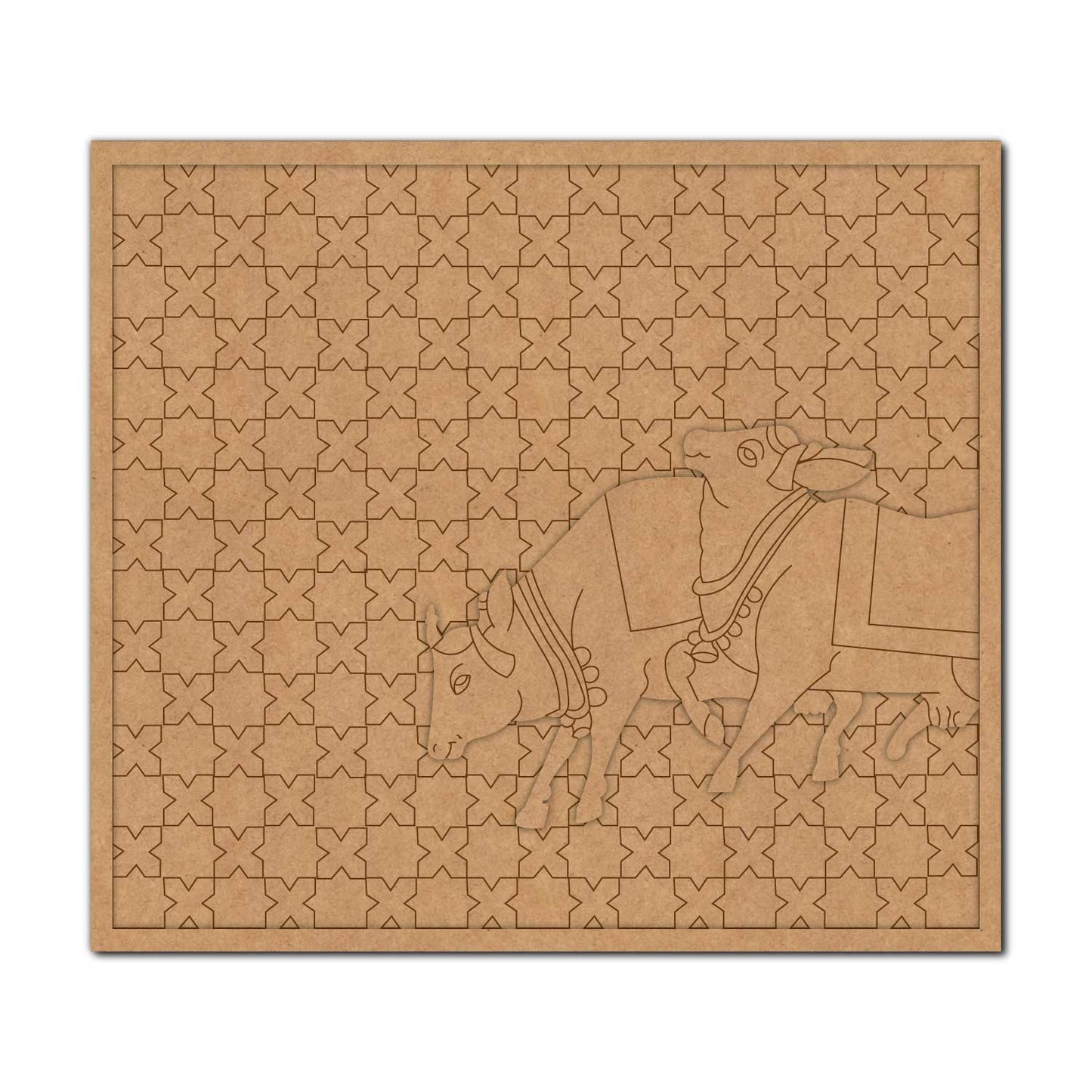Contemporary Pichwai Cow Pre Marked Base MDF Design 1