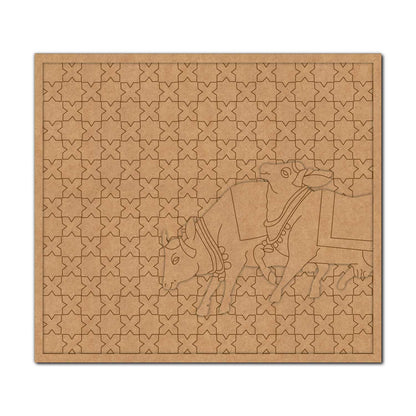 Contemporary Pichwai Cow Pre Marked Base MDF Design 1