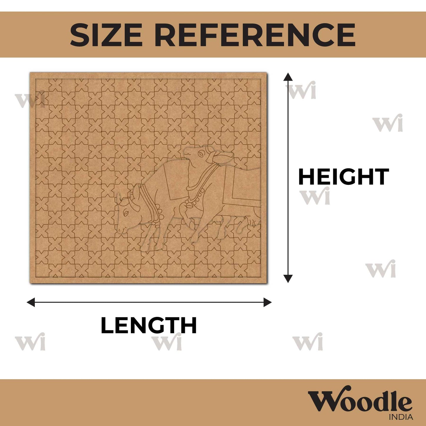 Contemporary Pichwai Cow Pre Marked Base MDF Design 1