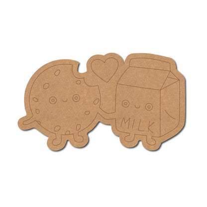 Cookie And Milk Kawaii Pre Marked MDF Design 1