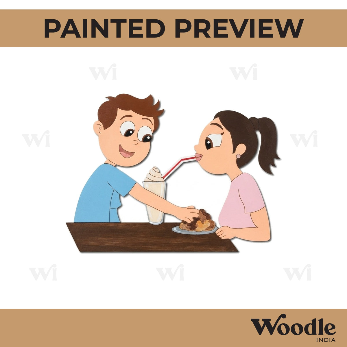 Couple Eating Pre Marked MDF Design 1