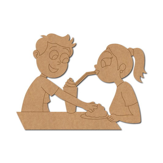 Couple Eating Pre Marked MDF Design 1