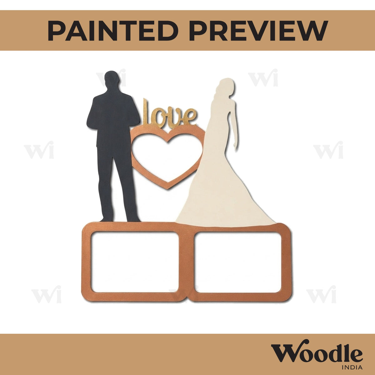 Couple Frame Cutout MDF Design 1