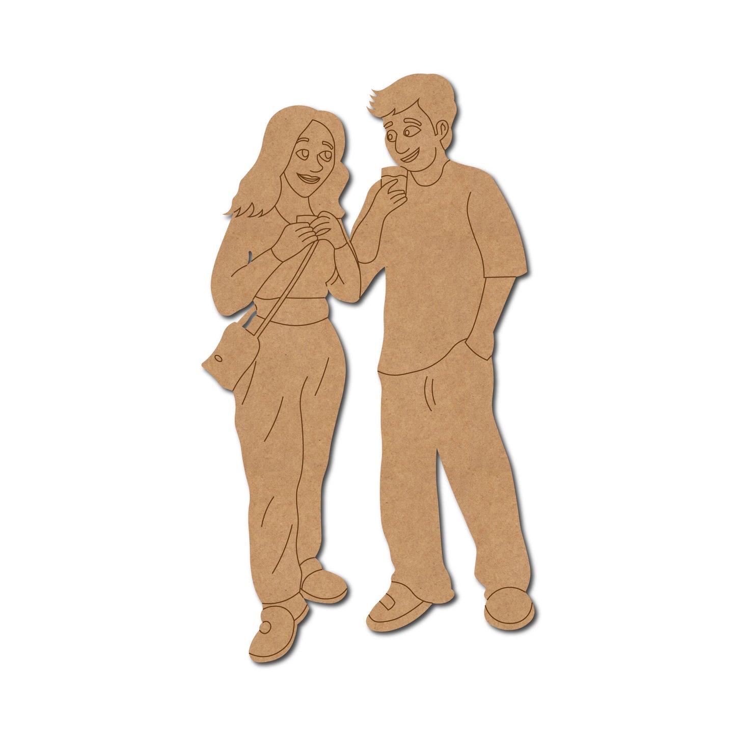 Couple Having Chai Pre Marked MDF Design 1