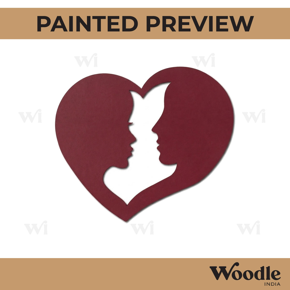 Couple Heart Cutout MDF Design 1