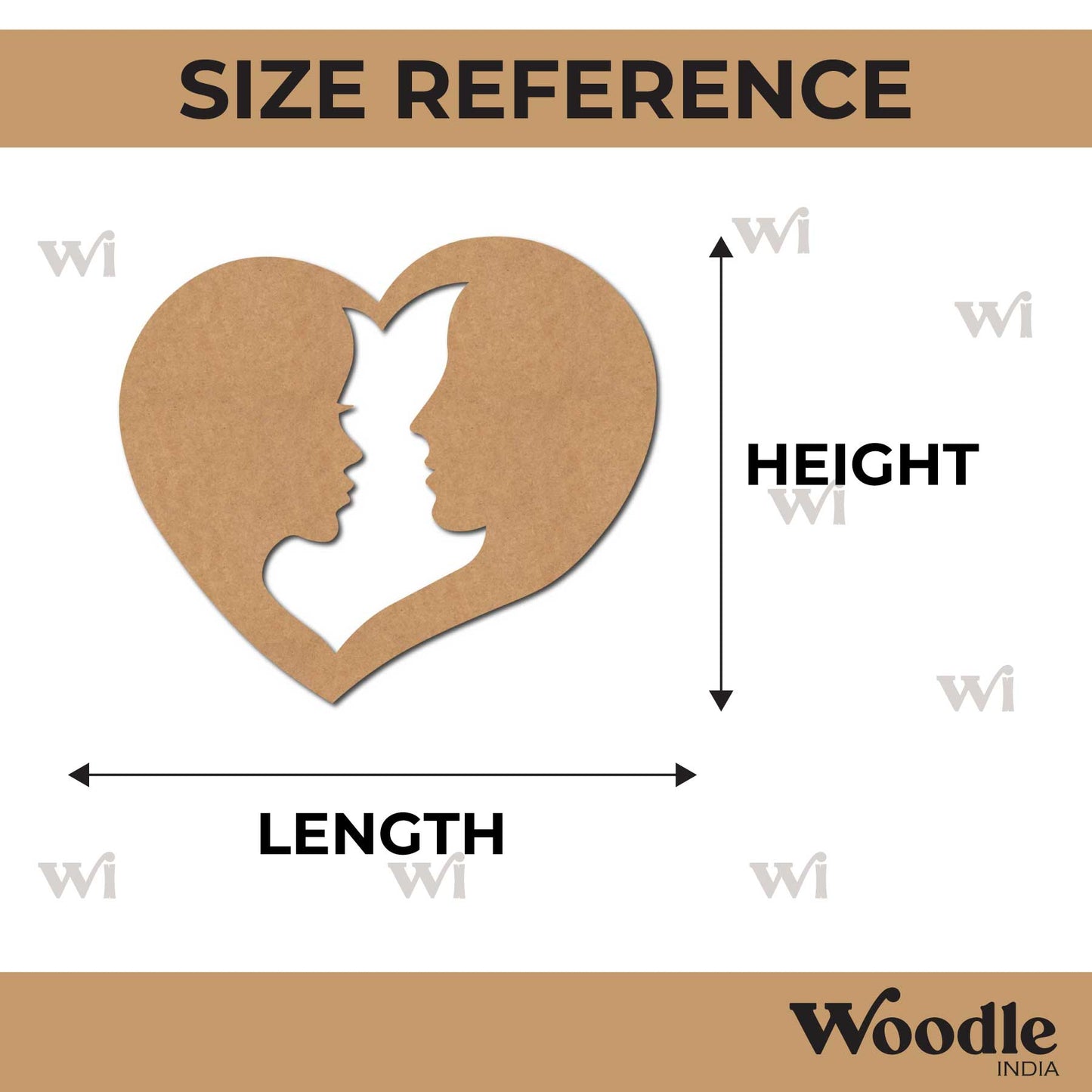 Couple Heart Cutout MDF Design 1